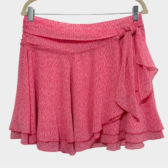 Aerie Chiffon Wrap Skirt Women's Large L Pink Ruffle Flowy Feminine Fairy Girly - Picture 2 of 10